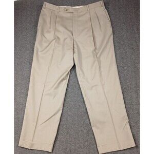 Jos A‎ Bank Traveler's Collection Men's Dress Pants Pleated Tan Size 38 Reg